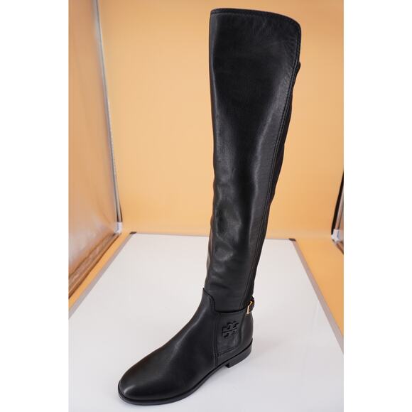 Tory Burch Wyatt Black Leather Over the Knee Riding Boots Size 6.5 OTK New - Picture 1 of 12